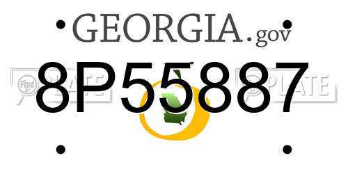 8P55887 Georgia License Plate