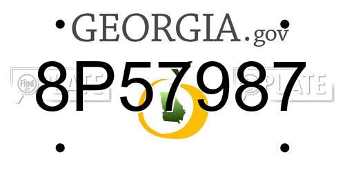 8P57987 Georgia License Plate