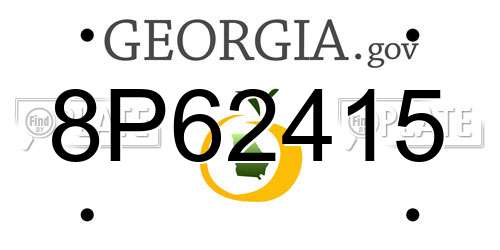 8P62415 Georgia License Plate