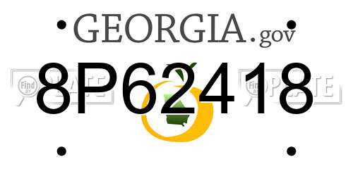 8P62418 Georgia License Plate