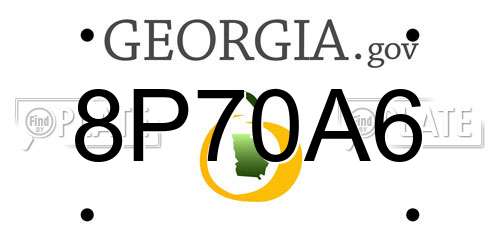 8P70A6 Georgia License Plate