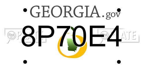 8P70E4 Georgia License Plate