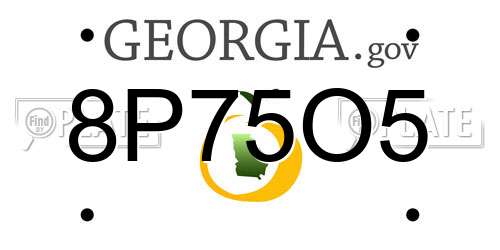 8P75O5 Georgia License Plate