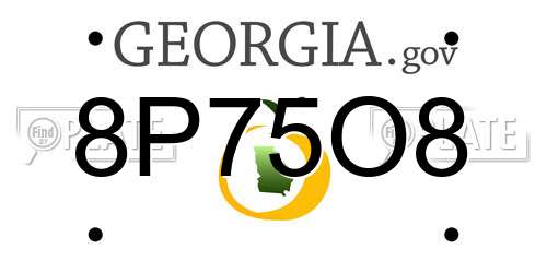 8P75O8 Georgia License Plate
