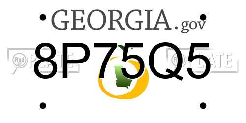 8P75Q5 Georgia License Plate