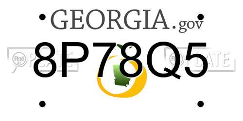 8P78Q5 Georgia License Plate