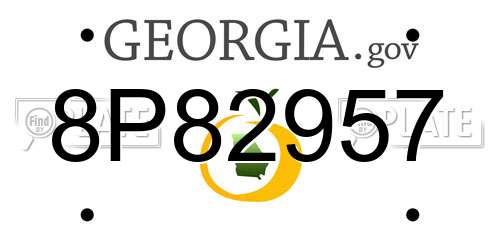 8P82957 Georgia License Plate