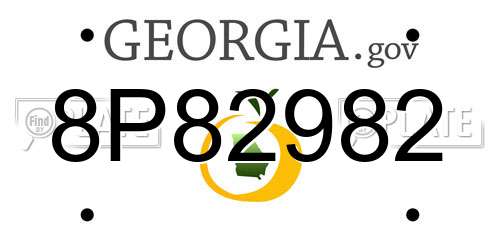 8P82982 Georgia License Plate