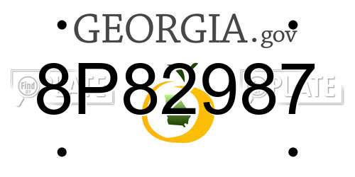 8P82987 Georgia License Plate