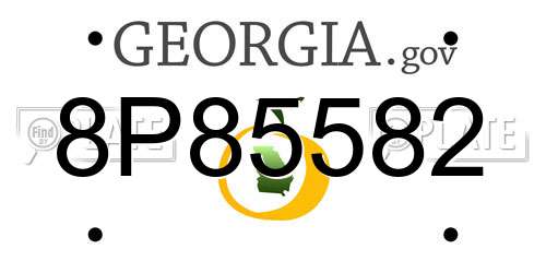8P85582 Georgia License Plate