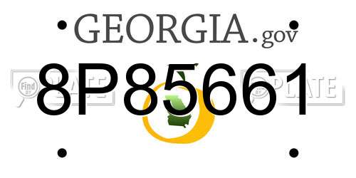 8P85661 Georgia License Plate