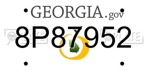 8P87952 Georgia License Plate