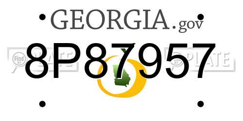 8P87957 Georgia License Plate