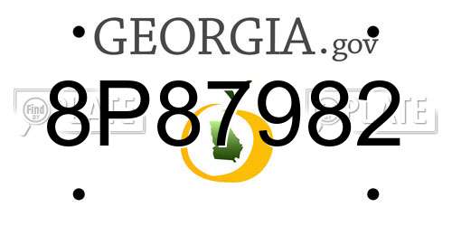 8P87982 Georgia License Plate