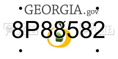 8P88582 Georgia License Plate