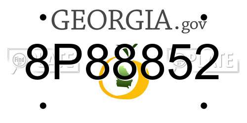 8P88852 Georgia License Plate