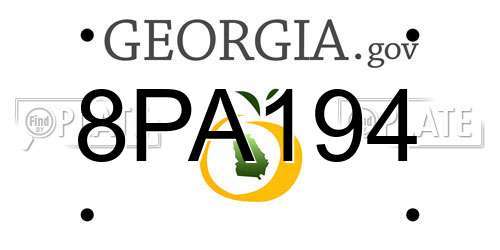 8PA194 Georgia License Plate