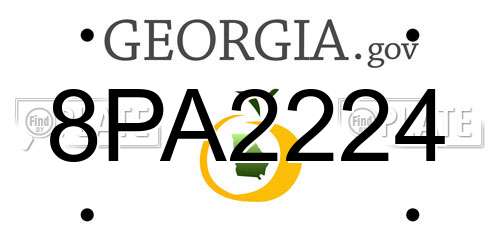 8PA2224 Georgia License Plate