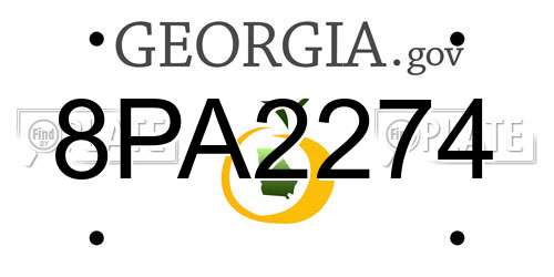 8PA2274 Georgia License Plate