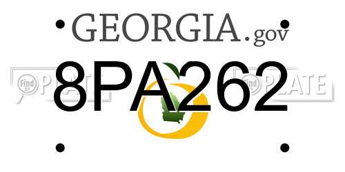 8PA262 Georgia License Plate