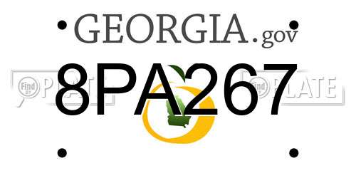 8PA267 Georgia License Plate