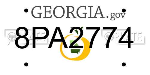 8PA2774 Georgia License Plate