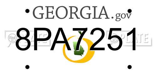 8PA7251 Georgia License Plate