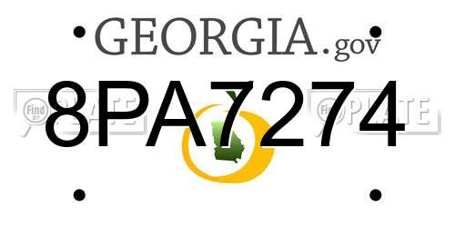 8PA7274 Georgia License Plate