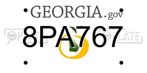 8PA767 Georgia License Plate