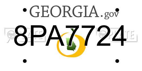 8PA7724 Georgia License Plate