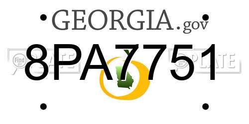 8PA7751 Georgia License Plate