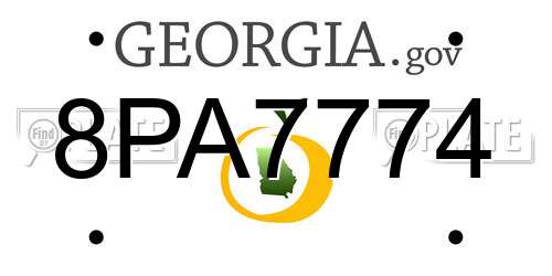 8PA7774 Georgia License Plate