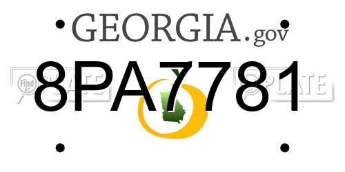 8PA7781 Georgia License Plate
