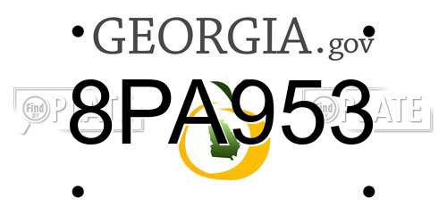 8PA953 Georgia License Plate