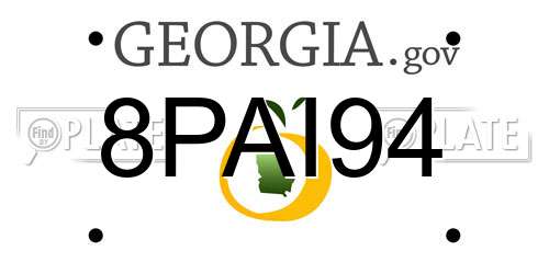 8PAI94 Georgia License Plate