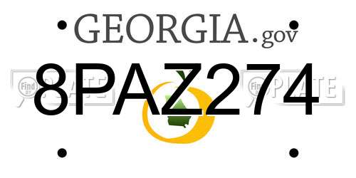8PAZ274 Georgia License Plate