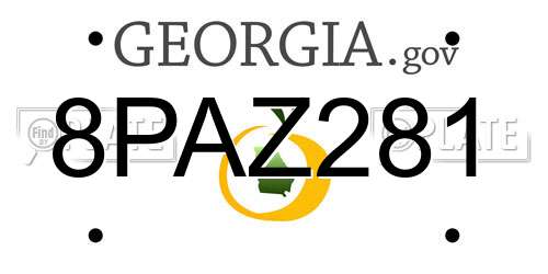 8PAZ281 Georgia License Plate