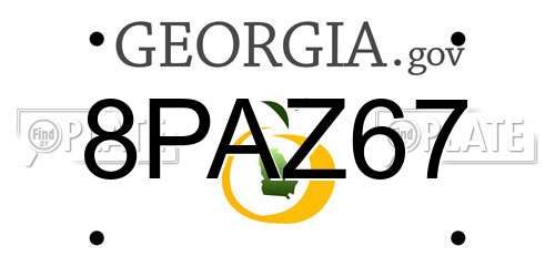 8PAZ67 Georgia License Plate