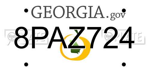8PAZ724 Georgia License Plate