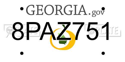 8PAZ751 Georgia License Plate