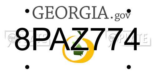 8PAZ774 Georgia License Plate