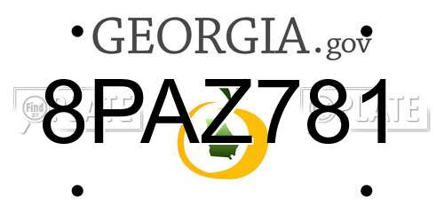 8PAZ781 Georgia License Plate