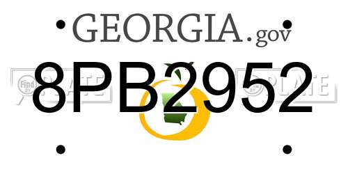 8PB2952 Georgia License Plate
