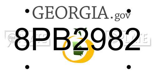 8PB2982 Georgia License Plate