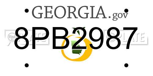 8PB2987 Georgia License Plate