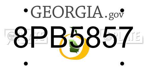 8PB5857 Georgia License Plate