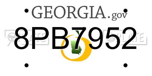 8PB7952 Georgia License Plate