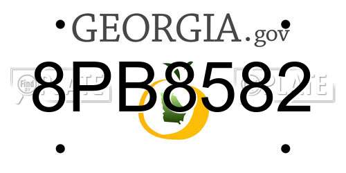 8PB8582 Georgia License Plate