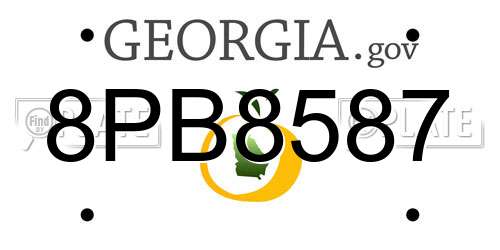 8PB8587 Georgia License Plate