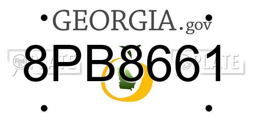 8PB8661 Georgia License Plate